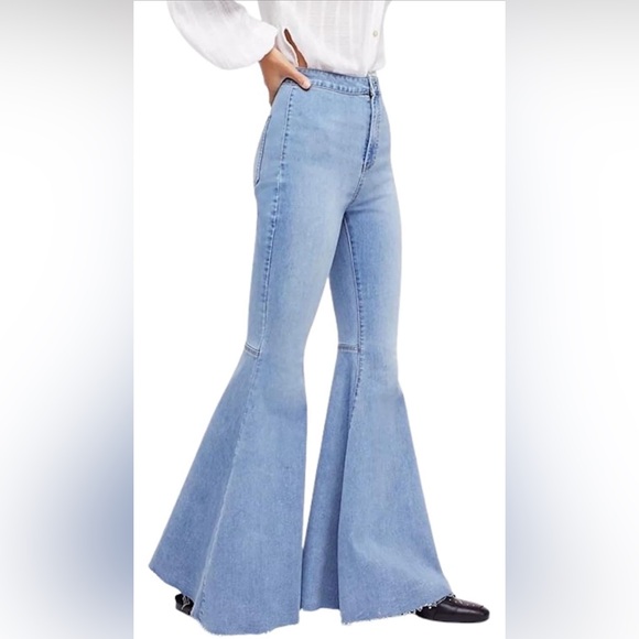 Free People We The Free Just Float On Flare Jeans Light Wash 31 short - Picture 3 of 13